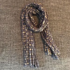 Grey and gold printed scarf